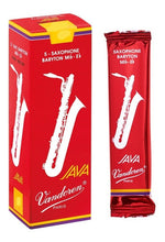 Load image into Gallery viewer, Vandoren Java Red Baritone Saxophone Reeds - 5 Per Box