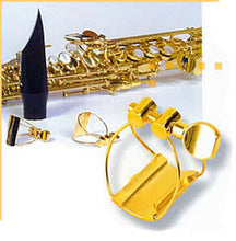 Load image into Gallery viewer, Brancher Gold Plated Ligature for Bari Sax/Bass Clarinet Rubber Mouthpieces #8 BHG