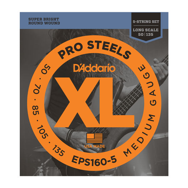 D'addario Prosteels 5-String, Medium, Long Scale, 50-135 Bass Guitar Strings