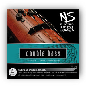 D'addario NS Electric Traditional Double Bass String SET, 3/4 Scale, Medium Tension