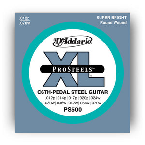 D'addario XL Prosteels Round Wound PS500 Pedal Steel Guitar StringS, C-6TH