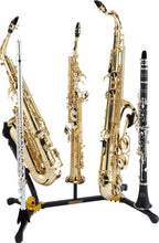 Load image into Gallery viewer, Hercules Double Sax Stand with Soprano Sax Peg and Clarinet/Flute Peg - DS538B