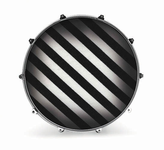 Evans Fabrics Bass Drum Head - Black and White Stripes