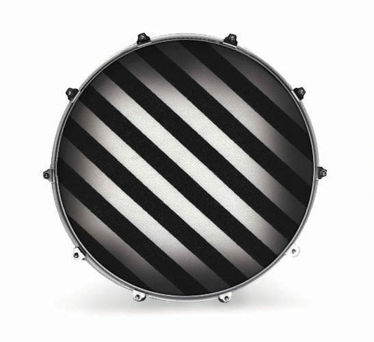 Evans Fabrics Bass Drum Head - Black and White Stripes