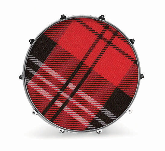 Evans Fabrics Bass Drum Head - Plaid 2