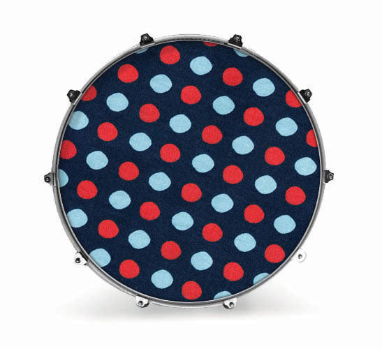 Evans Fabrics Bass Drum Head - Polkadots
