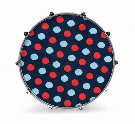 Evans Fabrics Bass Drum Head - Polkadots