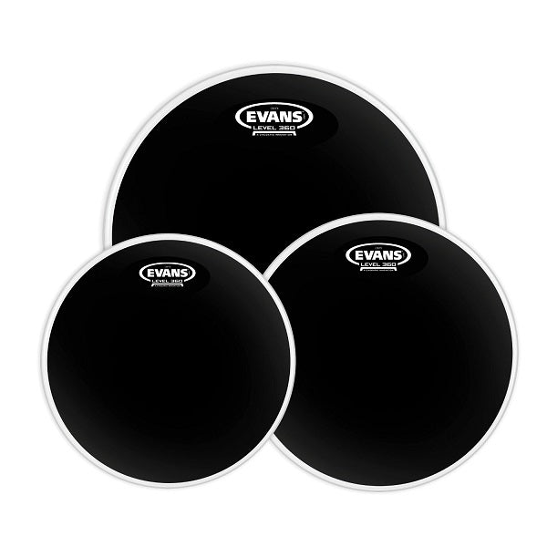 Evans Black Chrome Tom Head Pack - Fusion - 10, 12, 14
