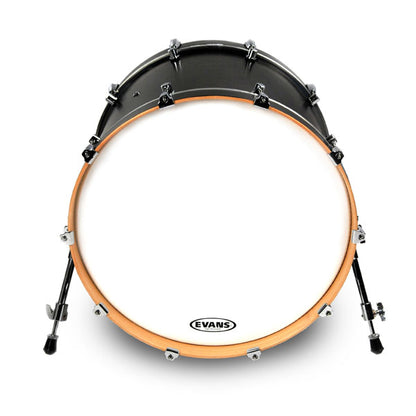 Evans EQ3 Coated White Bass Drum Head - NO Port - 20