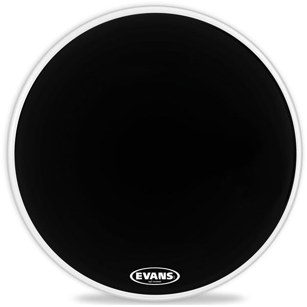 Evans EQ3 Black Bass Drum Head - NO Port - 20