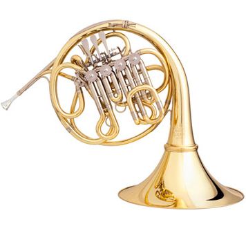 Hans Hoyer Double Descant Bb/HIGH F French Horn - Detachable Gold Bell - String Linkage - Lacquer - RT92GA-L