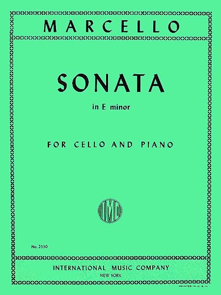 IMC Book - MARCELLO, Benedetto Sonata in E minor for Cello & Piano - 2530