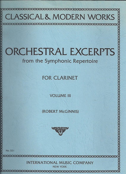 IMC BOOK - ORCHESTRAL EXCERPTS Volume III (McGINNIS) - 321 (1954)