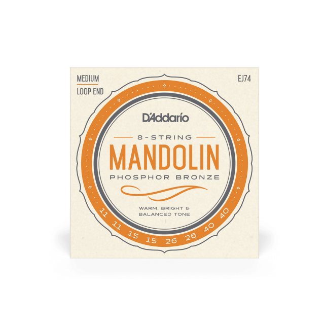 D'Addario EJ74 Phosphor Bronze Mandolin Strings,Medium,11-40