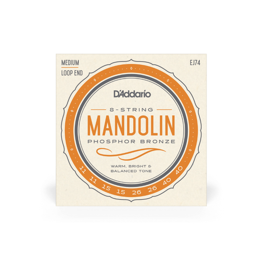 D'Addario EJ74 Phosphor Bronze Mandolin Strings,Medium,11-40