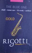 Load image into Gallery viewer, Rigotti Gold Jazz Cut Tenor Saxophone Unfiled Reeds - 10 Per Box
