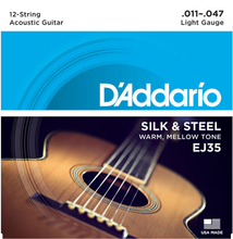 Load image into Gallery viewer, D&#39;addario Silk &amp; Steel 12-String FOLK, Light, 11-47 Acoustic Gutiar Strings