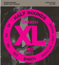Load image into Gallery viewer, D&#39;addario Half Rounds, Regular Light, Long Scale, 45-100 Bass Guitar Strings