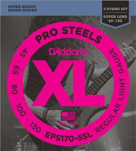 D'addario Prosteels 5-String, Light, Super Long Scale, 45-130 Bass Guitar Strings