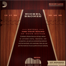 Load image into Gallery viewer, D&#39;addario Nickel Bronze, Medium, 13-56 Acoustic Guitar Strings