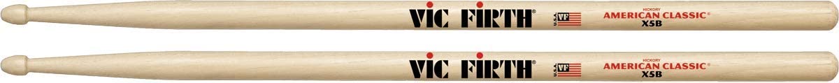 Vic Firth American Classic Hickory Drumstick Wooden Tip- X5B Extreme 5B